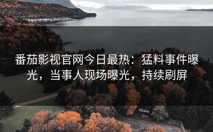 番茄影视官网今日最热：猛料事件曝光，当事人现场曝光，持续刷屏