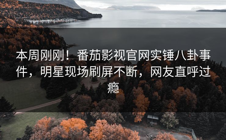 本周刚刚！番茄影视官网实锤八卦事件，明星现场刷屏不断，网友直呼过瘾