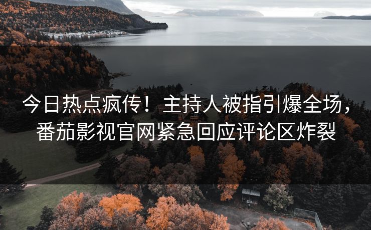 今日热点疯传！主持人被指引爆全场，番茄影视官网紧急回应评论区炸裂